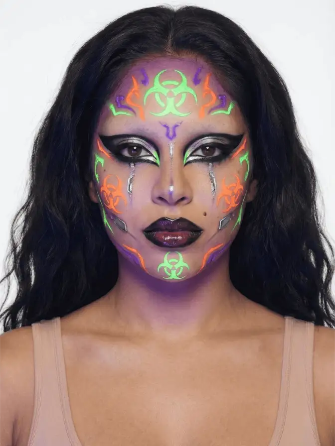 Cyber Goth makeup look