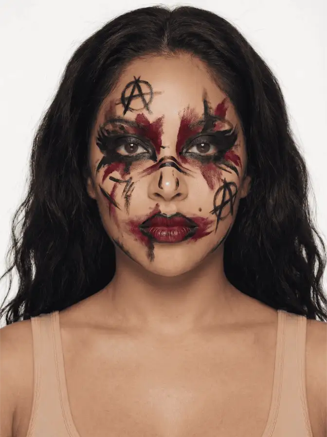 Punk makeup look